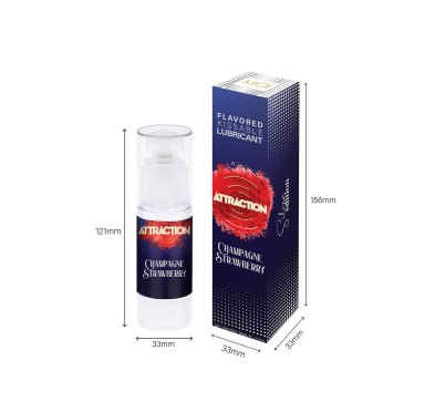 LUBRICANT ATTRACTION CHAMPAGNE STRAWBERRY 50 ML